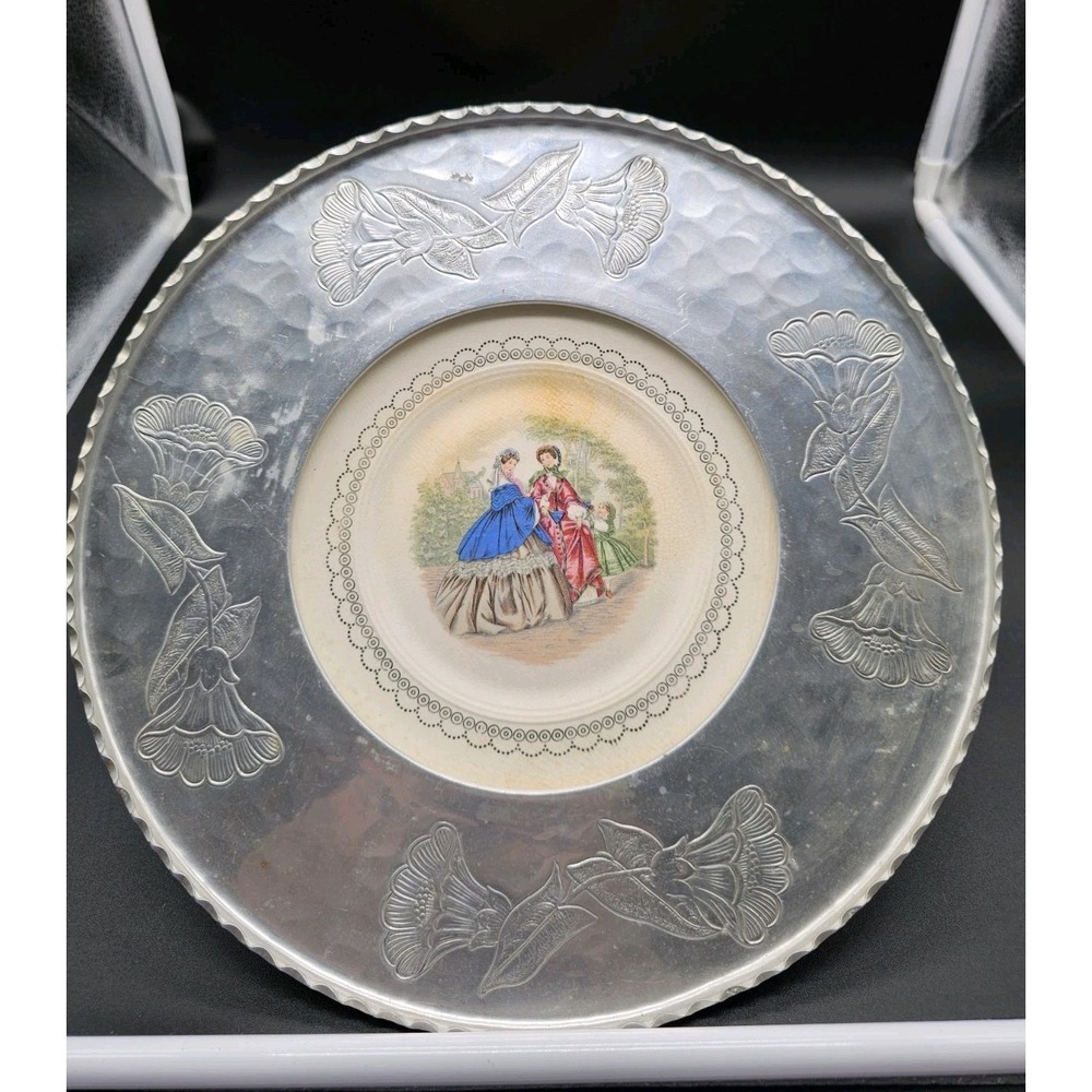 Farberware Wrought Aluminum Tray or Wall Decor w/‎ Porcelain Insert